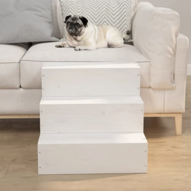 VIDAXL Vidaxl - Pet Stair White 40x37.5x35cm Solid Wood Pine 8720845519544