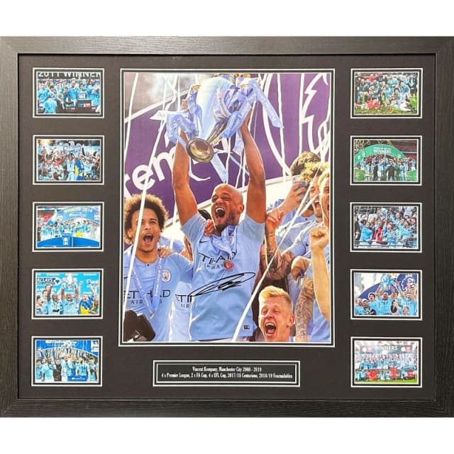 AllStarSignings Ltd Vincent Kompany signed Manchester City photo Blue unisex One Size