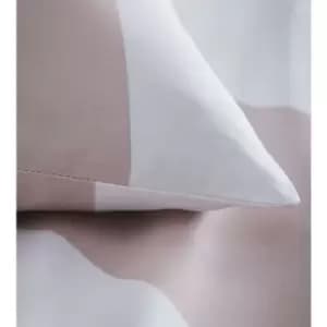 Homespace Direct - Portfolio Alissa Duvet Cover Set Pink King Size Striped 200 Thread Count Bedding Set - Pink