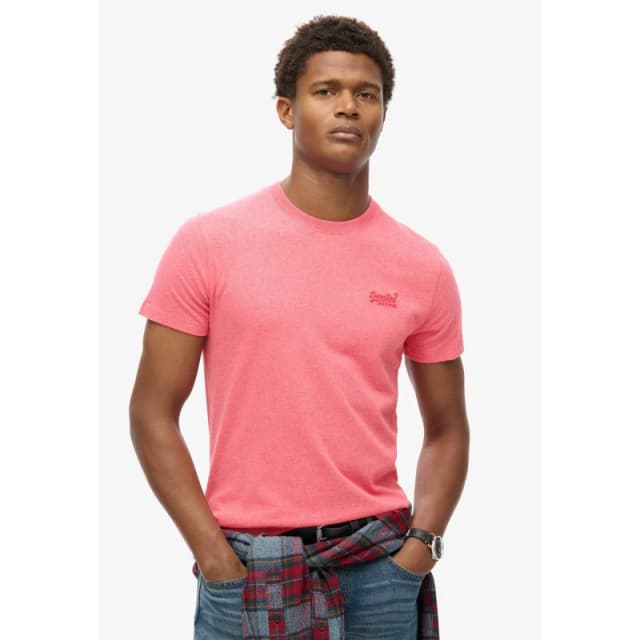 Superdry Small Chest Logo T Shirt Punch Pink male Medium