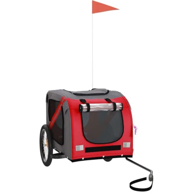 VIDAXL Vidaxl - Pet Bike Trailer Red and Grey Oxford Fabric and Iron 93880