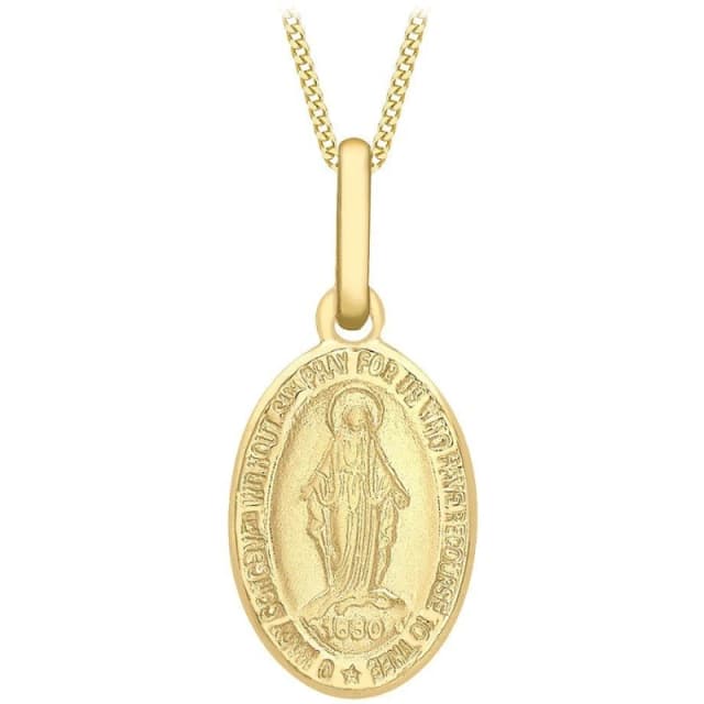 Be You 9ct Gold Holy Mary Necklace Gold female 18inch