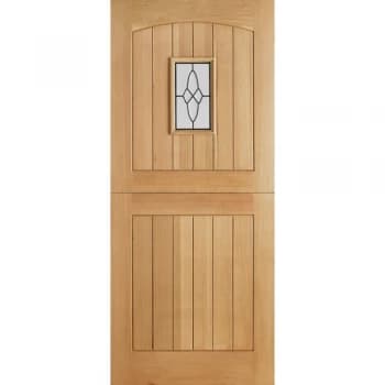 LPD External Oak COTTAGE 1 Light Lead Double Glazed Stable Front Door D&G - 762mm x 1981mm