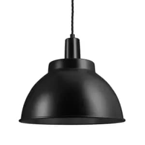 Industville Sleek 13" Dome Pendant / Black and Copper Holder
