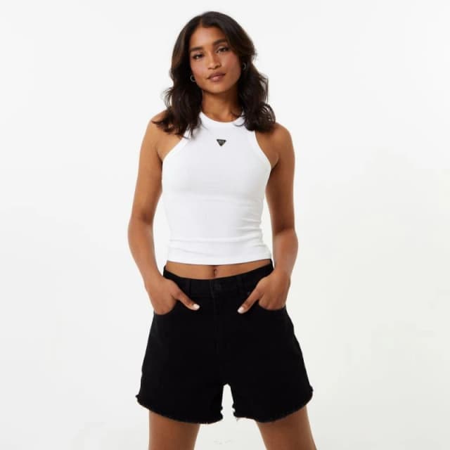 Jack Wills Badge Rib Tank Top - White White 6