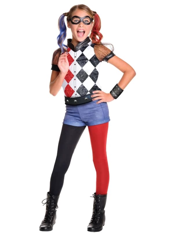 Rubies Kids Deluxe Harley Quinn Costume Multi unisex