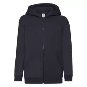 Fruit Of The Loom Childrens/Kids Unisex Hooded Sweatshirt Jacket (9-11) (Deep Navy)