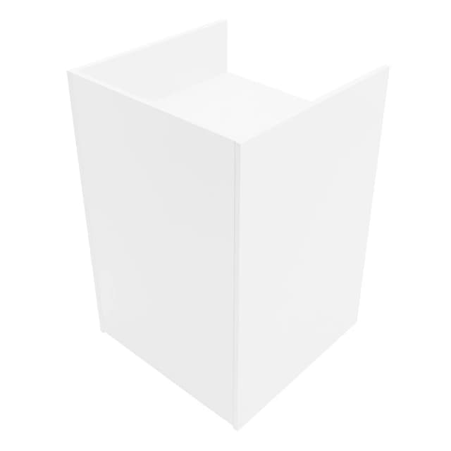 MonsterShop Shop Counter Till Block Stand White Tb60 Retail Storage Unit Modular Cabinet Reception Cash Desk Store 2 Internal Shelves