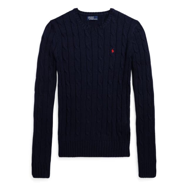 Polo Ralph Lauren Womens Cable-Knit Jumper Hunter Navy female 14 (L)