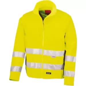 Result Core Mens High-Visibility Winter Blouson Softshell Jacket (Water Resistant & Windproof) (M) (Flourescent Yellow) - Flourescent Yellow