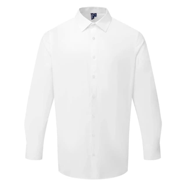 Premier Premier Men Poplin Long-Sleeved Formal Shirt in White Size: Small White S Male 5063693918200