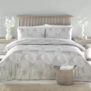 Soren Leaf Print Reversible Eco-Friendly Duvet Cover Set, Natural, Double - Drift Home