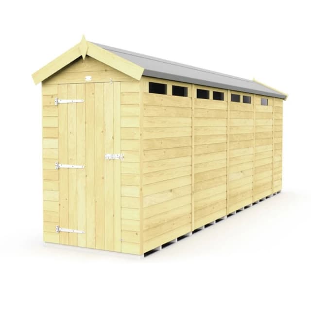 Buttercup Farm 4 x 17 Feet Apex Security Shed - Single Door - L503 x W118 x H217cm in Brown Brown Unisex