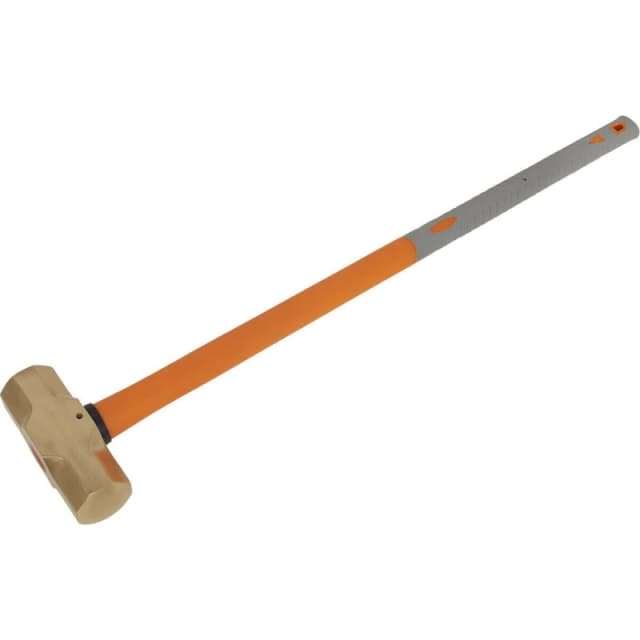 Loops 11lb Sledge Hammer - Non-Sparking - Fibre Glass Shaft - Shock Absorbing Grip Clear