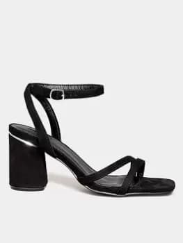 Yours Wide Fit Asymmetric Sandal - Black, Size E, Women