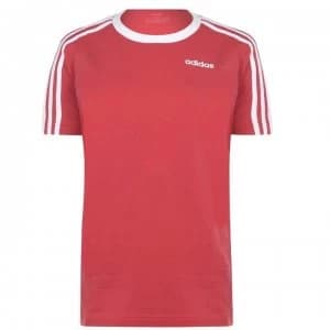 adidas Womens Essentials 3-Stripes T Shirt - Glory Red/White