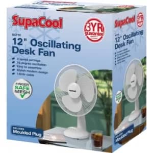 SupaCool Oscillating Desk Fan 12 UK Plug