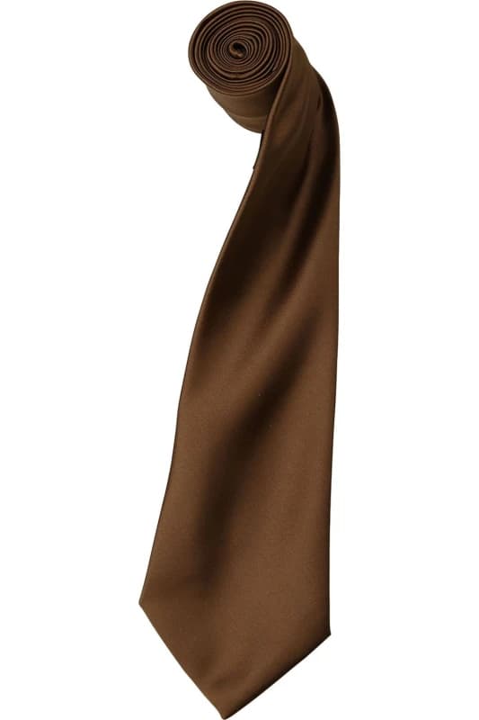 Premier Premier Men Plain Satin Tie (Narrow Blade) Pack of 2 in Brown Brown One Size Male 5059269153007