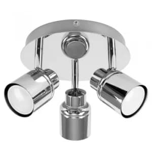 Benton IP44 3-Way Ceiling Spotlight in Chrome