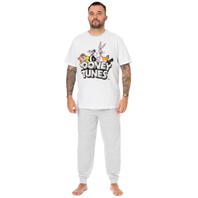 Looney Tunes Short Sleeve Long Leg Pyjama Set White male