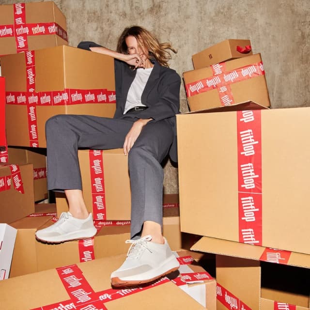 FitFlop Womens leather Trainers FitFlop F-Mode Blanc Female 36