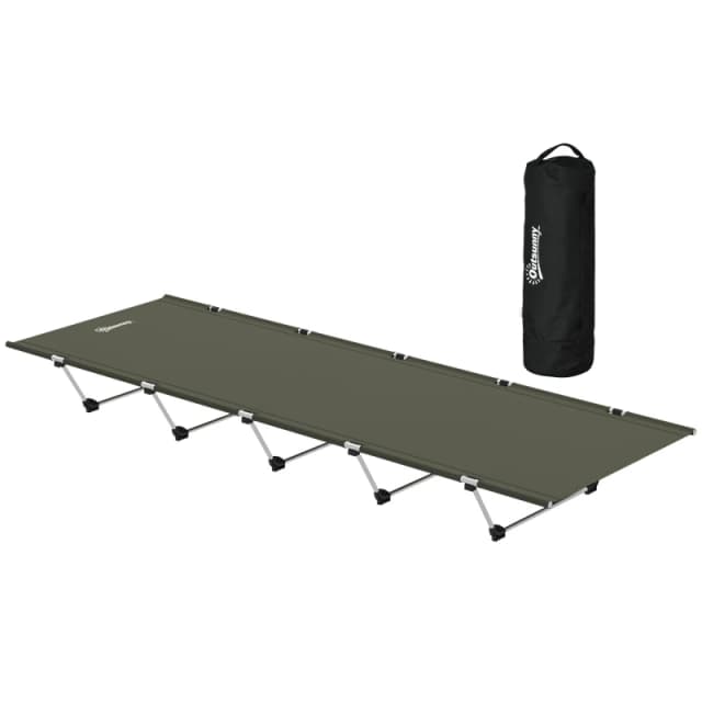 Outsunny Outsunny Lightweight Camping Cot Portable Compact Sleeping Bed w/ Carry Bag - Green