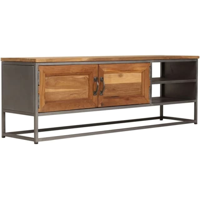 vidaXL Recycled Teak and Steel TV Cabinet 120x30x40cm Entertainment Centre