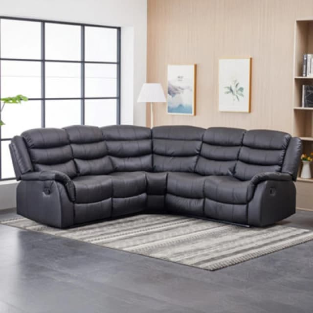 Astoria 242Cm X 242Cm Wide Reclining Corner Sofa - Black