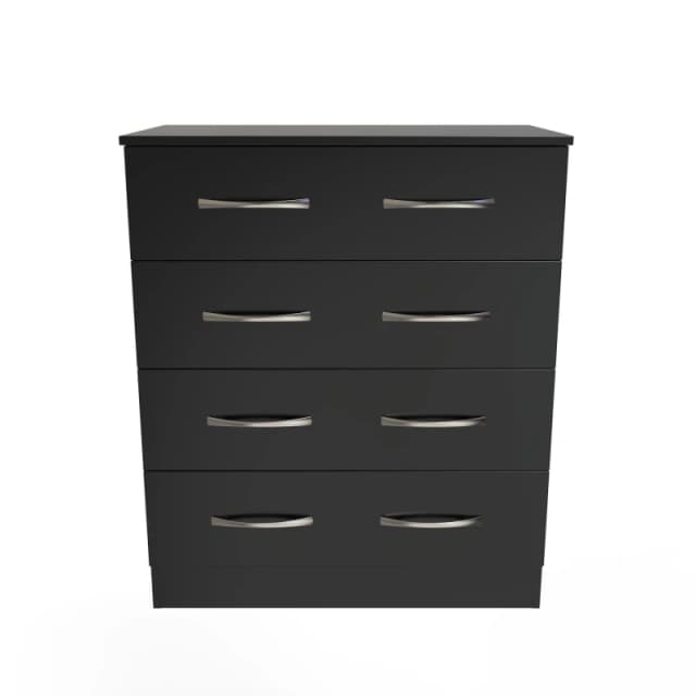 Ready Assembled 2 U Hampshire 4 Drawer Chest (Ready Assembled) in Black Unisex