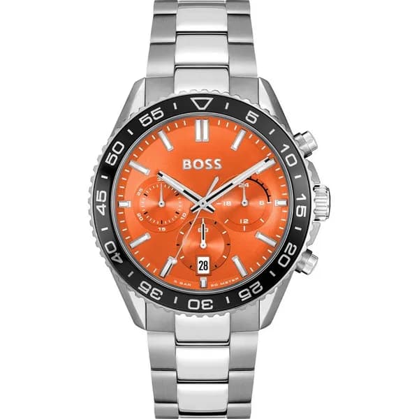 BOSS 1514162 Mens Runner (43mm) Orange Chronograph Dial / Watch