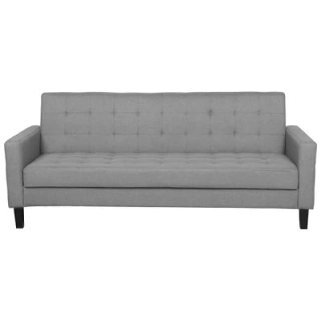 Beliani Sofa Bed 3 Seater Vehkoo Fabric Light Grey