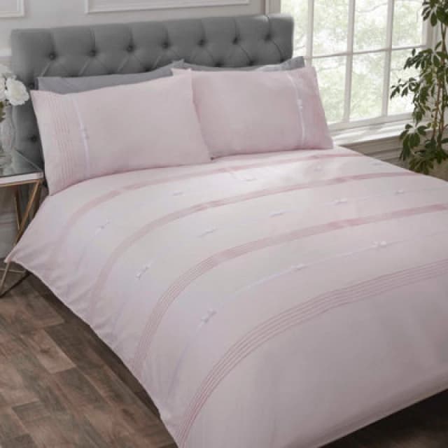 Rapport Home Clarissa Polycotton Duvet Set With Pillowcase Super King Size (Blush)