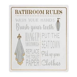 HESTIA? Bathroom Rules Wall Plaque