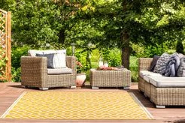 Rugstyle Summer Breeze Outdoor Rug in Gold Size: 100cm x 150cm Gold Unisex 100cm x 150 cm