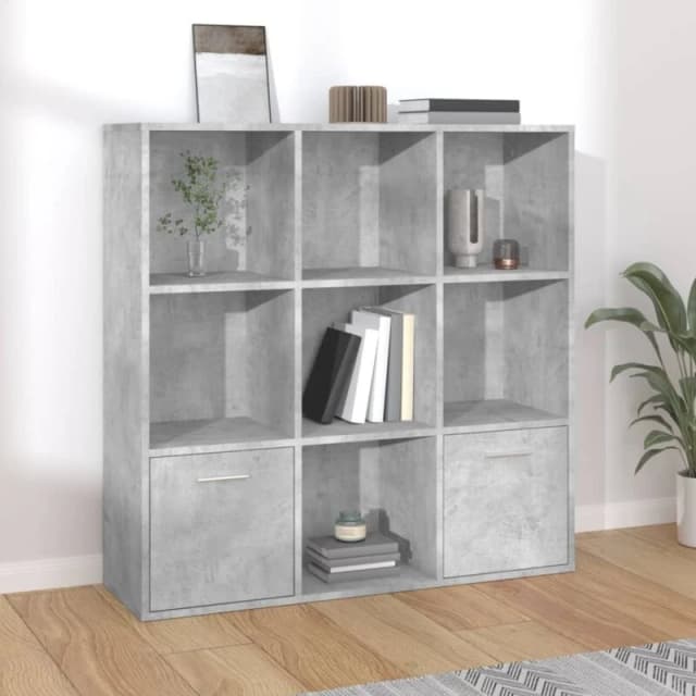 VIDAXL Book Cabinet Concrete Grey 98x30x98cm Engineered Wood Vidaxl 801120