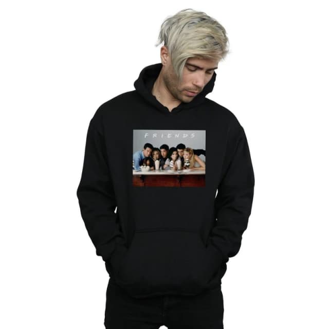 Friends Friends Men Group Photo Milkshakes Hoodie in Black Size: Small Black S Male 5057972982075