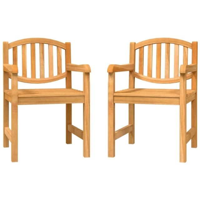 vidaXL Garden Chairs 2 pcs 58x59x88cm Solid Wood Teak, Brown 364407