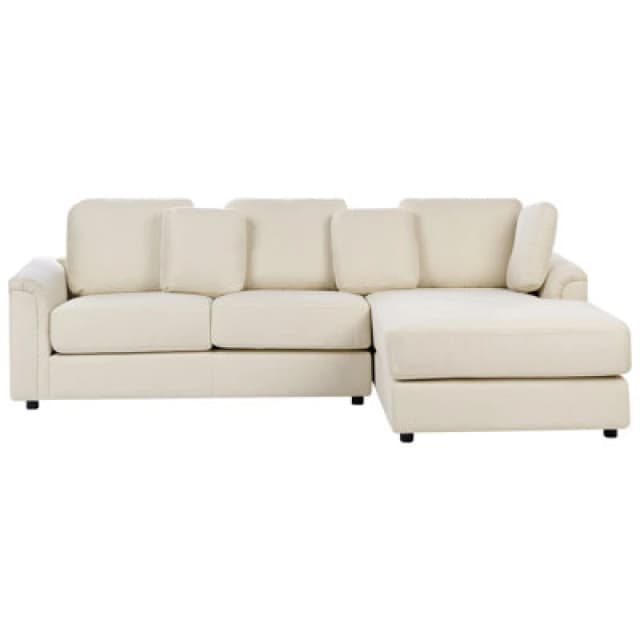 Beliani Corner Sofa 4 Seater Kohlo Fabric Light Beige Left Hand