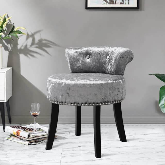 Home & Outdoor Direct 62cm H Velvet Upholstered Dressing Table Stool ZH0226