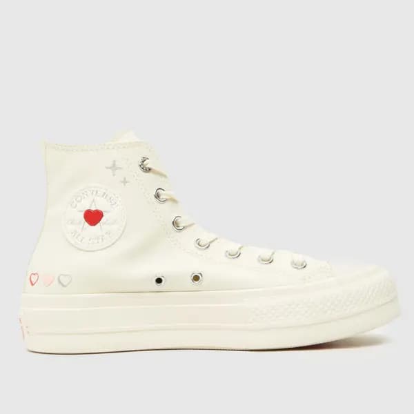 Converse all star lift hi y2k heart trainers in off-white