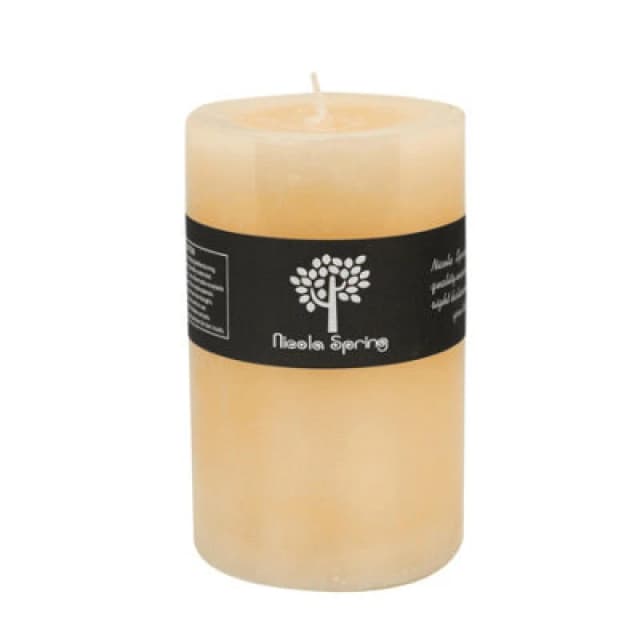 Nicola Spring Round Vanilla Pillar Candle - 110 Hours - Cream