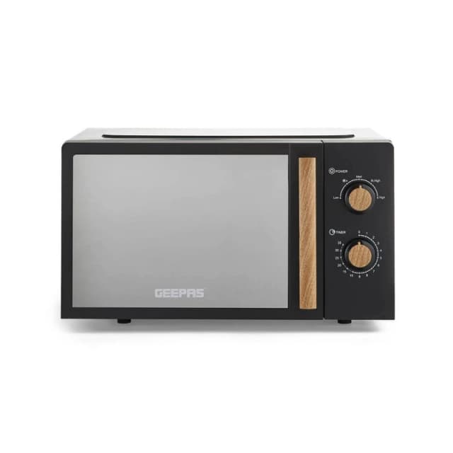 Geepas 20L NORDiQ Microwave Oven 700W 5 Power Levels, Mirror Door in Black Unisex