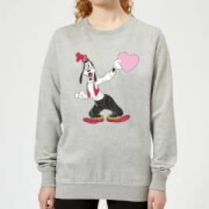 Disney Goofy Love Heart Womens Sweatshirt - Grey - L