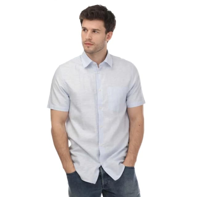Ted Baker Kingfrd Short Sleeve Linen Shirt - Blue Blue S