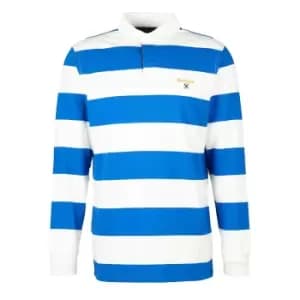 Barbour Mens Hollywell Stripe Rugby Shirt Whisper White XL