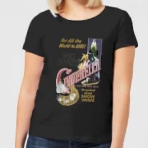 Disney Princess Cinderella Retro Poster Womens T-Shirt - Black