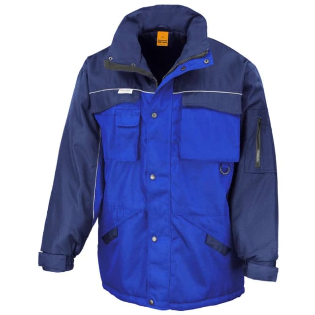 Result Result Men Workguard Zip Sleeve Heavy Duty Water Repellent Windproof Jacket in Mid Navy Size: Small Mid Navy S Male 5055747562309
