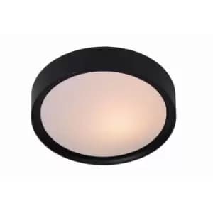 Lucide Lex Modern Flush Ceiling Light 33cm 2xE27 Black