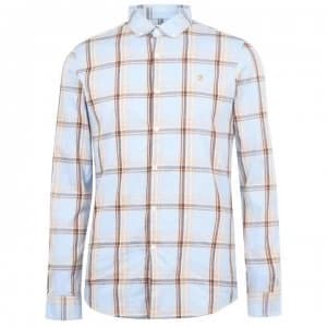 Farah Vintage Long Sleeve Check Shirt - 477 Neon Blue