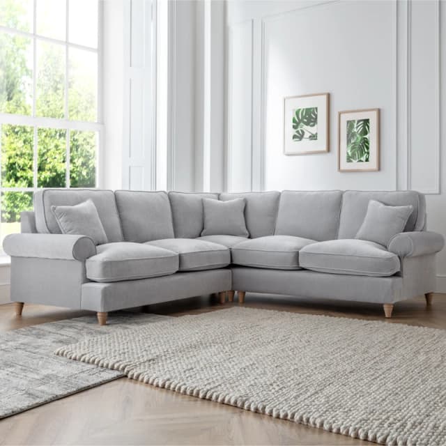 The Great Sofa Company Ezra 2 Corner 2 Manhattan Ice in Light Grey Light Grey Unisex